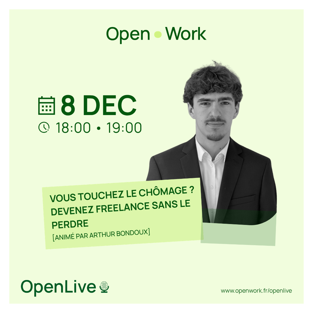 OpenLive Vous touchez le chômage ? Devenez freelance sans le perdre